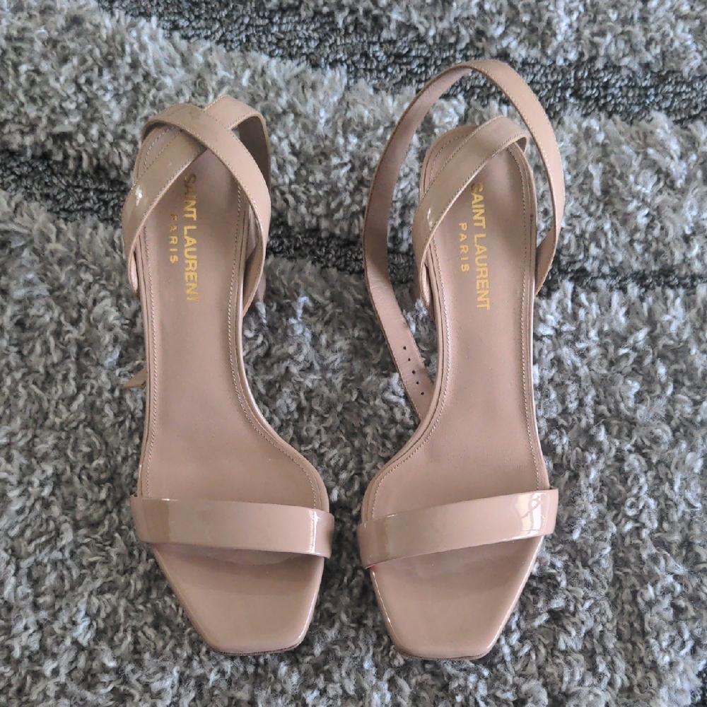 Saint Laurent Women's Tan Strappy Heels
